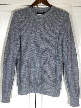ALLSAINTS Montall Crew Mohair Blend Italian Yarn Gray Knit Sweater Men's Sz M